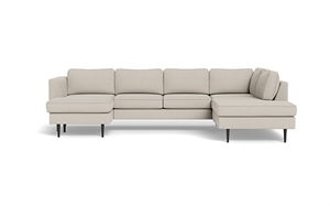 Houston sofa med chaiselong og open end VF - Jump fløjl Off White - STÆRK PRIS